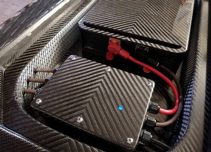 Carbon Fibre Battery Box Close Up Internal by Bruce Creations