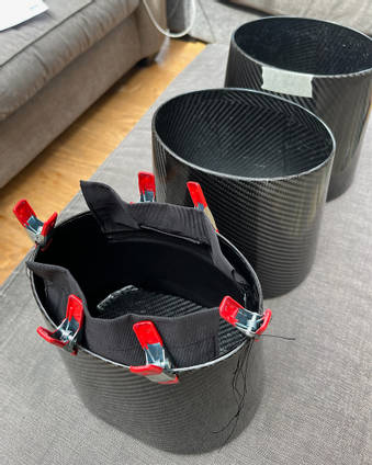 Carbon Fibre Handbag Trio lay-up-process
