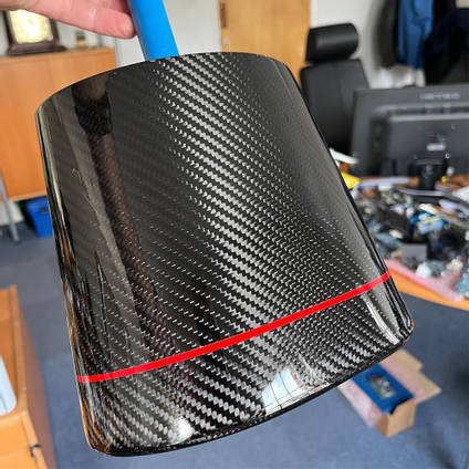Carbon Fibre Handbag With Red Accent