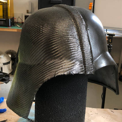Carbon Fibre Skinned Darth Vader Helmet Lay Up