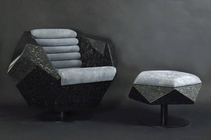 Carbon Hedron and Footstool by Matthew Nunn