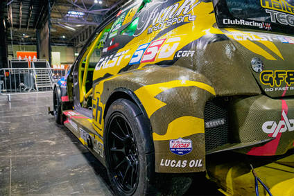 Carbon Kevlar Panelled Time Attack Race Car Rear Close Up