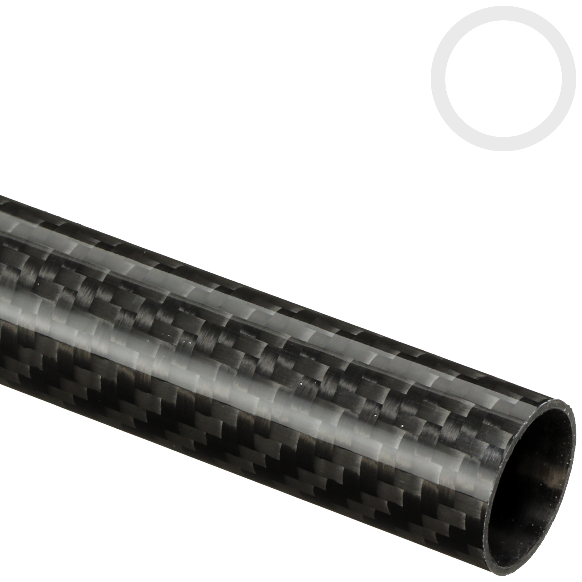 4PCS 3K Roll Wrapped 100% Carbon Fiber Tube Matt Surface ARRIS 20mm x 22mm x 500mm 22mm Outer Dia … 