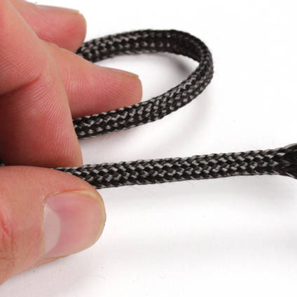 5mm Braided Carbon Fibre Sleeve in Hand