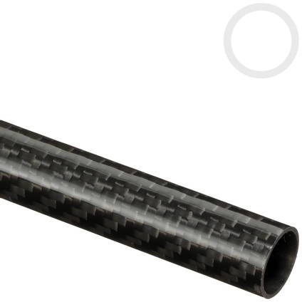 16mm (14mm) Woven Finish Roll Wrapped Carbon Fibre Tube