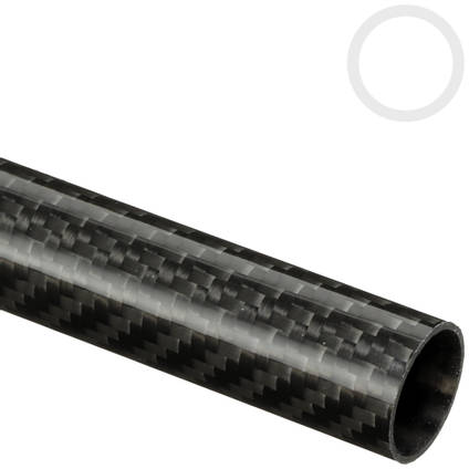 20mm (18mm) Woven Finish Roll Wrapped Carbon Fibre Tube