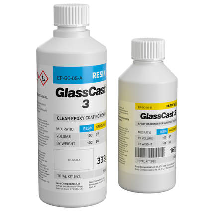 GlassCast 3 Clear Epoxy Coating Resin 500g Kit