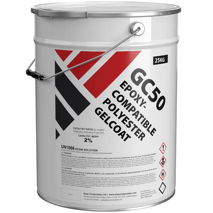 GC50 Epoxy Compatible Clear Polyester Gelcoat 25kg