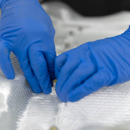 600g Biaxial Glass Cloth Layup Zoomed