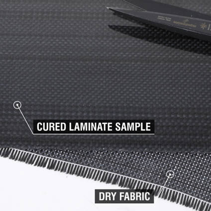 120g Plain Weave Black Innegra S Cloth (1000mm) Cured Laminate Sample