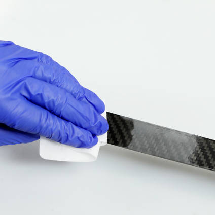 Bond Preparation Cleaning Carbon Fibre with Alcohol Wipe