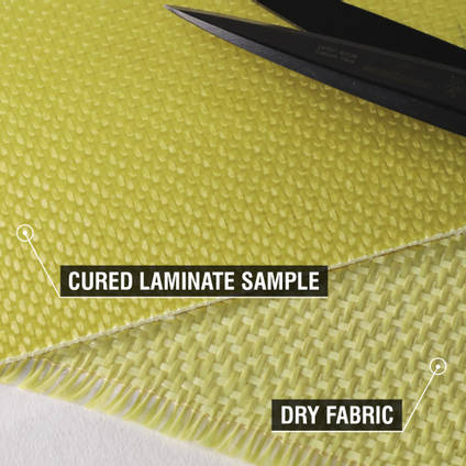 175g Satin Weave Kevlar Cloth Cured Laminate Sample
