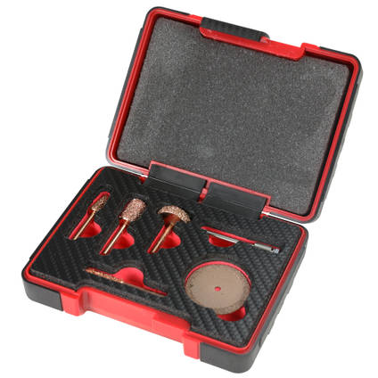 Kit of 5 Perma-Grit Rotary Tools in a Case Course