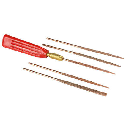 Perma-Grit Set of 5 Needle Files Including Handle