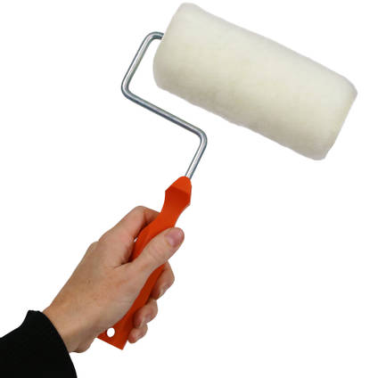 Resin/Gelcoat Application Roller with Frame 150mm (6") Roller in Hand