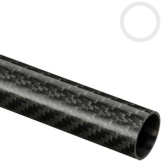 20mm (18mm) Woven Finish Roll Wrapped Carbon Fibre Tube Thumbnail