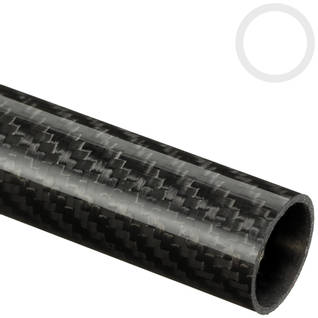 25mm (22mm) Woven Finish Roll Wrapped Carbon Fibre Tube Thumbnail