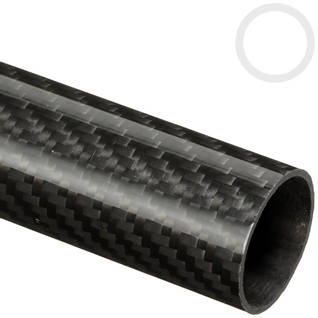 30mm (27mm) Woven Finish Roll Wrapped Carbon Fibre Tube Thumbnail