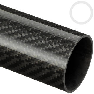 40mm (37mm) Woven Finish Roll Wrapped Carbon Fibre Tube Thumbnail