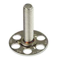 Pack 4 A4 Stainless Steel Composite Big Head M6 nut on 23mm round base sighted