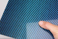Blue Carbon FIbre Cloth 2/2 Twill Cured Laminate Sample Thumbnail