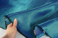 Blue Carbon Fibre Cloth 2x2 Twill In Hand Thumbnail