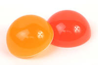 Orange and Red Example Resin Domes Tinted Using Neon Resin Tinting Pigments Thumbnail