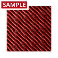 210g 2x2 Twill 3k Carbon Fibre Red - SAMPLE Thumbnail