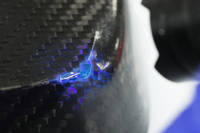 Using a UV torch to cure 130UV adhesive to repair a void on a carbon fibre part Thumbnail